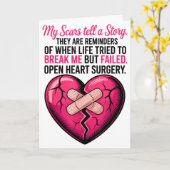 Open Heart Surgery Scars Tell A Story, Heart Attac カード (黄色い花)