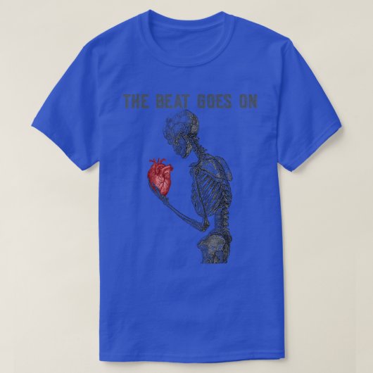 Open Heart Surgery Survivor Cardiology Skeleton Hu Tシャツ (デザイン正面)