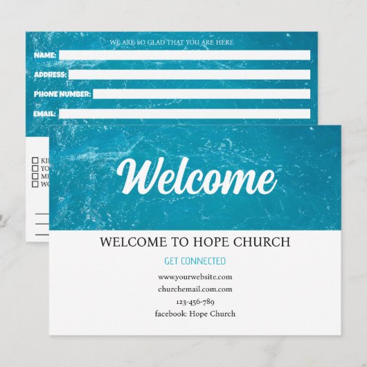 Open Hearts Church Connection Card カード (正面/裏面)