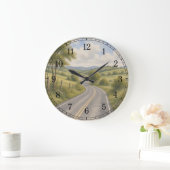 Open Highway Wall Clock — Scenic Road Design ラージ壁時計 (ホーム)