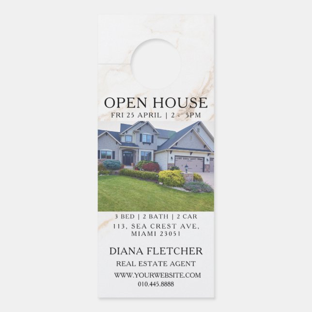Open House Invitation Real Estate Farming Door Han ドアノブサイン (正面)