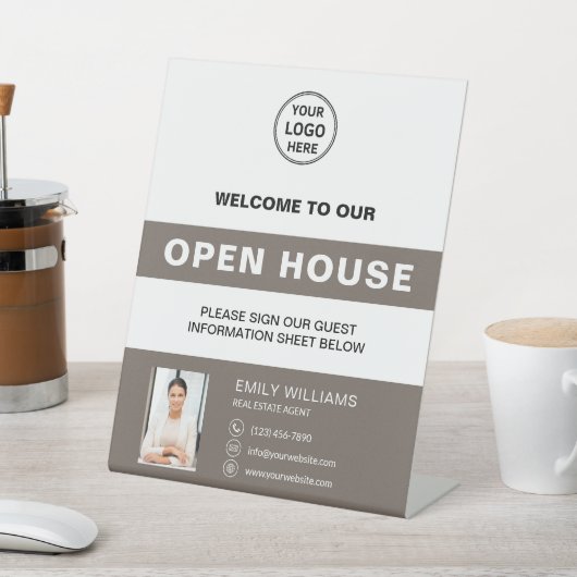 Open House Real Estate Logo Welcome 台座サイン (インサイチュ)
