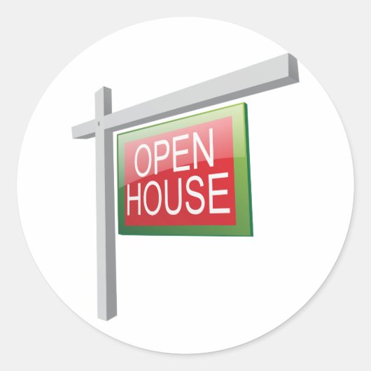 Open House Signスタンプ ラウンドシール (正面)