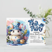 Open House Teaパーティー：男の子の赤ちゃんシャワー 招待状 (スタンド正面)