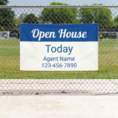 Open House Today Blue and White Agent Name Number 横断幕 (インサイチュ)