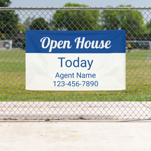 Open House Today Blue and White Agent Name Number 横断幕 (インサイチュ)