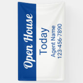 Open House Today Blue and White Agent Name Number 横断幕 (縦)