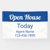 Open House Today Blue and White Agent Name Number 横断幕 (横)