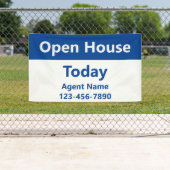 Open House Today Blue White Real Estate Agent Name 横断幕 (インサイチュ)