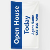 Open House Today Blue White Real Estate Agent Name 横断幕 (縦)