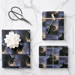 Open If You Dare. Big, black dog ラッピングペーパーシート