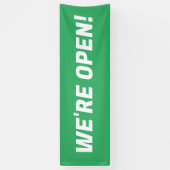 Open L Green & White Promotion Sign Banner 横断幕 (縦)