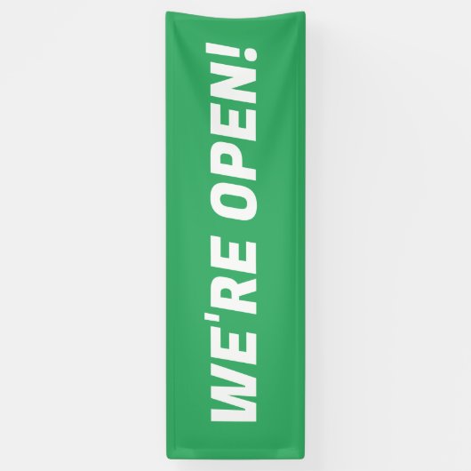 Open L Green & White Promotion Sign Banner 横断幕 (縦)