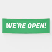 Open L Green & White Promotion Sign Banner 横断幕 (横)