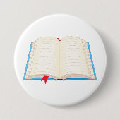 Open Lined Book Red Bookmark 缶バッジ (正面)
