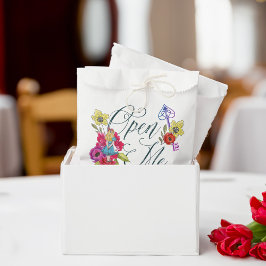 Open Me Alice in Wonderlandヴィンテージ鍵&花模様 フェイバーバッグ