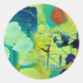 Open Meadow/Fencepostsデザイン ラウンドシール (正面)