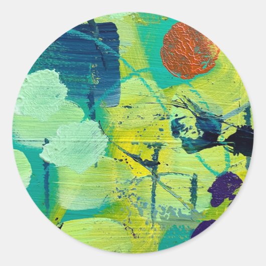 Open Meadow/Fencepostsデザイン ラウンドシール (正面)