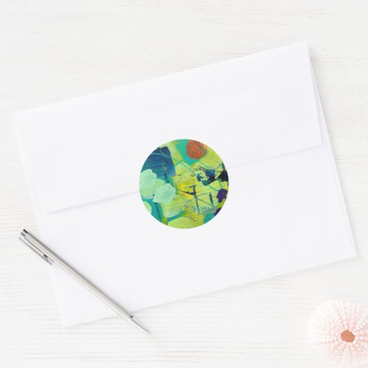 Open Meadow/Fencepostsデザイン ラウンドシール (封筒)