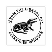 Open Mouth Crocodile Library of Book Name R セルフインキングスタンプ (デザイン)
