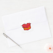 Open Present Red Box Squareシール スクエアシール