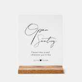 Open seating sign, find your seat pedestal アクリルサイン (正面)