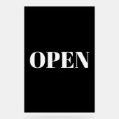 Open Sign Typography Minimalist Black White Large アクリルサイン (正面)
