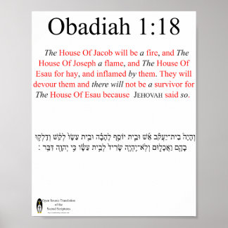 Open Source Translation Obadiah 1:18 Poster ポスター