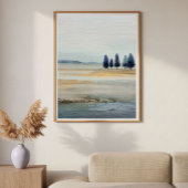 Open Terrain with Distant Island Minimal Abstract ポスター