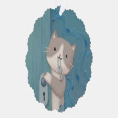 Open Up:鍵付き猫 オーナメントカード (右)