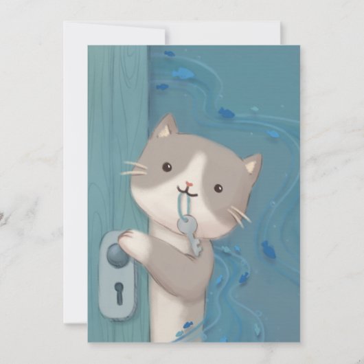 Open Up:鍵付き猫 招待状 (正面)