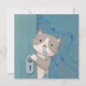 Open Up:鍵付き猫 招待状 (正面)