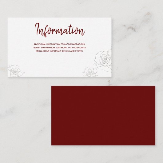 Open White Burgundy Grayフローラ情報 エンクロージャーカード (正面/裏面)