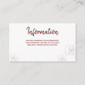 Open White Burgundy Grayフローラ情報 エンクロージャーカード (正面)