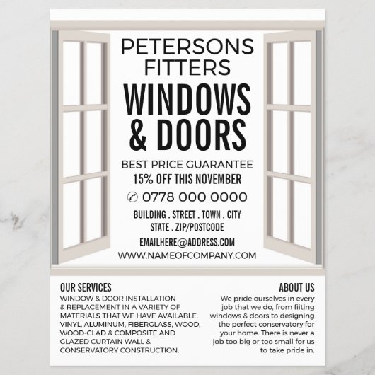 Open Window Design, Window & Door Fitter Company チラシ (正面)