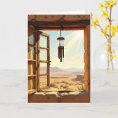 Open Window in the Desert | Happy Birthday カード (黄色い花)