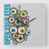 Open your eyes スクエア壁時計 (正面)