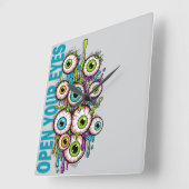 Open your eyes スクエア壁時計 (傾斜)