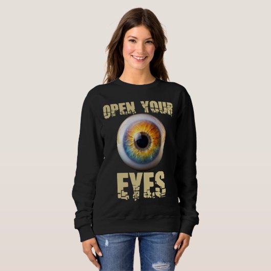 Open Your Eyes, Eyeball Design スウェットシャツ (正面フル)