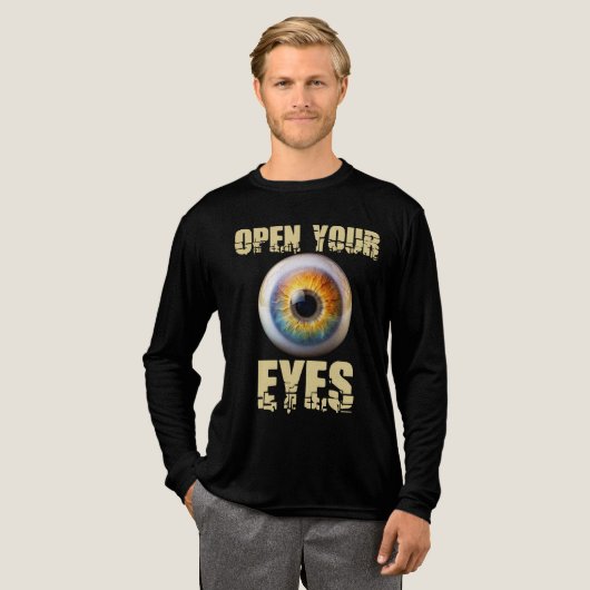 Open Your Eyes, Eyeball Design トライブレンドTシャツ (正面全体)