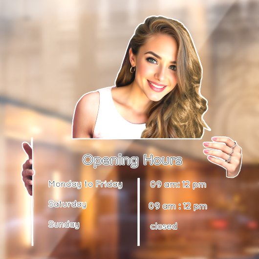 Opening Hours Sign Window Cling ウィンドウサイン (シート2)