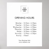 Opening Times | ビジネスロゴ 営業時間 モダン ポスター (正面)