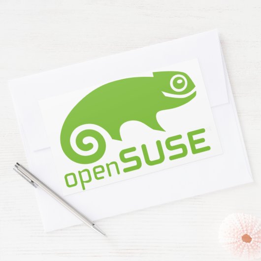 openSuzieのLinuxのロゴ 長方形シール (封筒)