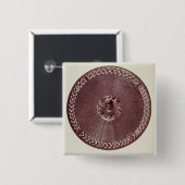 openworkボーダーが付いている一人乗り二輪馬車の車輪の装飾 缶バッジ (正面&裏面)