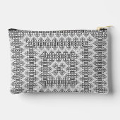 Openwork squares art deco retro black white アクセサリーポーチ (裏面)