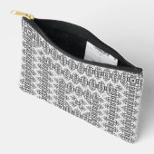 Openwork squares art deco retro black white アクセサリーポーチ (見開き)