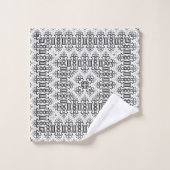 Openwork squares art deco retro black white バスタオルセット (ウォッシュタオル)