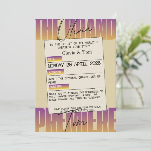 Opera Aesthetic Wedding 招待状 (スタンド正面)