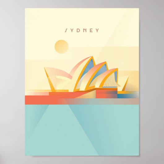 Opera Sydney -ミニマルアールデコ – 旅行POster ポスター (正面)