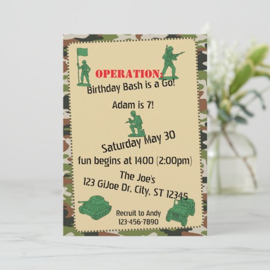 Operation Birthday Bash Toy Soldier birthday 招待状 (スタンド正面)